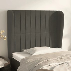 Testiera Ad Orecchio Grigioscuro 103x23x118/128cm İn Velluto /
