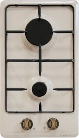 Piano cottura 2 fuochi L 29 cm SILVER 30 AV STS3258 SCHOCK beige avena griglie in ghisa