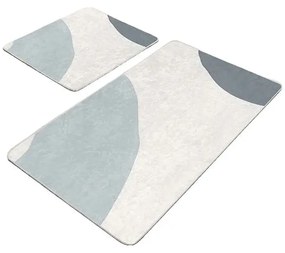 Set di tappetini per il bagno in velluto grigi/crema 2 pz 60x100 cm Abstract Shapes – Mila Home