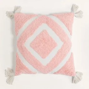 Cuscino quadrato in cotone (45x45 cm) Seminatore Rosa Quarzo - Sklum