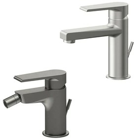 Set miscelatori lavabo e bidet spazzolato Mariani Artic scarico incluso