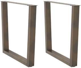 Gambe Per Tavolo Pranzo A V 2pz Naturale 80x(72-73,3)cm Acciaio /