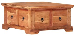 Tavolino Da Salotto 66x70x35 Cm İn Legno Massello Di Acacia /