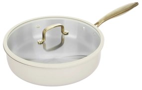 Padella alta 28 cm in acciaio bianco oro California