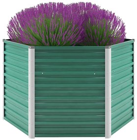 Letto Rialzato Giardino İn Acciaio Zincato 129x129x77 Cm Verde /