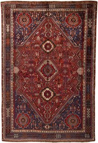 Shiraz Tappeto 180x270 Rosso (Iran) Annodato A Mano