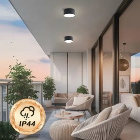 Brilagi - Plafoniera LED da soffitto per bagno FORIS LED/14W/230V Ø 12 cm nera IP44