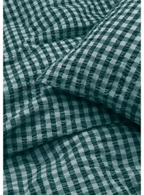 Set copripiumino e federa verde e blu in crêpe per letto singolo 140x200 cm Bæk&amp;Bølge – JUNA