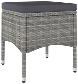 Set pranzo da giardino 5pz polyrattan e massello acacia grigio