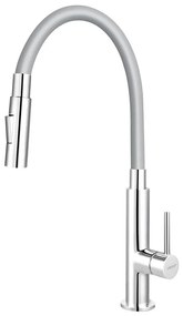 Novaservis - Rubinetto per lavello con braccio flessible cromo lucido/grigio