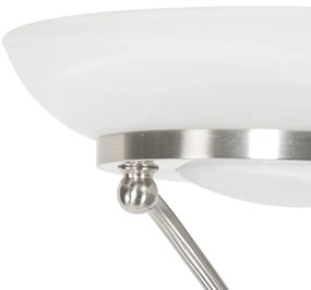 Lampada da terra in acciaio con LED e dimmer con luce di lettura - Empoli