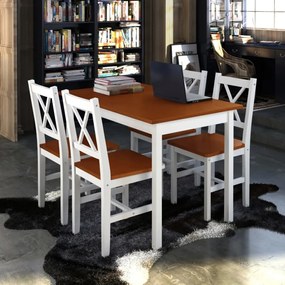 Set Da Pranzo 5 Pz Marrone E Bianco /