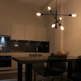 Lampada a sospensione industriale nera 6 luci - Sydney