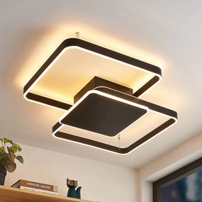 Plafoniera a LED Kadira Lucande, dimmerabile, Nero, Soggiorno / Sala da pranzo, Metallo, Moderno, Plafoniera LED