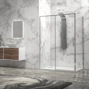 Box doccia 80x120 scorrevole e fisso vetro 6mm altezza 200h | KLA-4000C - KAMALU
