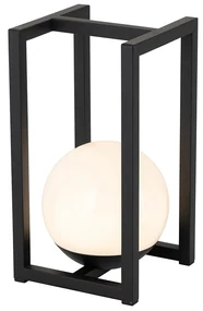 Lampada da tavolo da esterno nera con LED a ricarica touch - Nowi