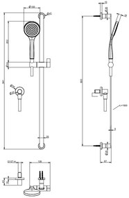 Asta doccia con saliscendi  presa acqua doccetta anticalcare e flessibile 150 cm Cromo Gessi Emporio 47264