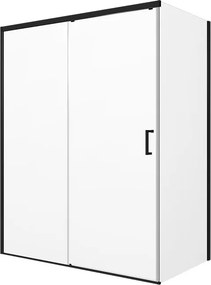 Porta doccia scorrevole L 158-159.5 cm x H 200 cm per nicchia in vetro trasparente SP. 6 mm, profilo opaco nero, serie Jazz