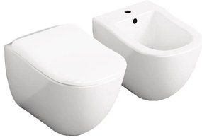 Coppia Di Sanitari a Terra Ceramica Cielo "Fluid" Bianco Lucido