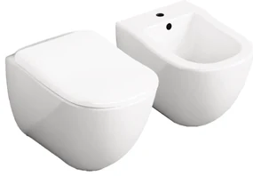 Coppia Di Sanitari a Terra Ceramica Cielo "Fluid" Bianco Lucido