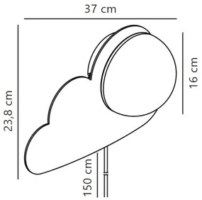 Nordlux - Applique per bambini SKYKU CLOUD 1xE14/25W/230V nuvola