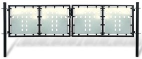 Cancello Per Recinzione Singolo Nero 300 X 150 Cm /