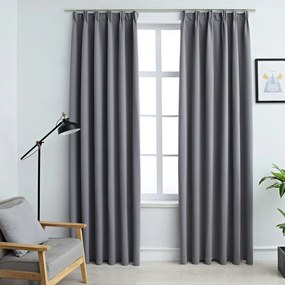 Tende Oscuranti Con Ganci 2 Pz Grigie 140x175 Cm /