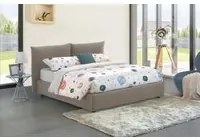 Letto matrimoniale Gabriella, Letto contenitore con rivestimento in tessuto, Made in Italy, Apertura frontale, adatto per materasso cm 160x200, Tortora