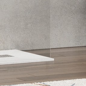 Parete Walk-in 170cm con staffe nere vetro trasparente KW3000N - KAMALU