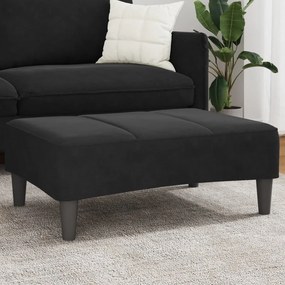 Poggiapiedi Nero 77x55x31 Cm İn Velluto /