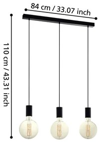 Eglo 98662 - Lampadario a sospensione con filo POZUETA 3xE27/40W/230V