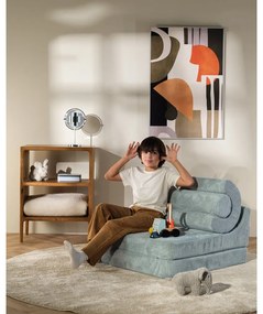 Poltrona per bambini color menta con rivestimento in velluto a coste Flipster – Wigiwama