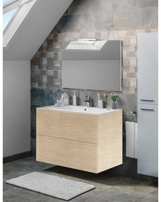 Mobile sottolavabo e lavabo Neo rovere naturale L 90 x H 54 x P 48 cm