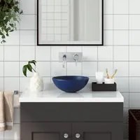 Lavandino da Bagno in Ceramica Blu Scuro Rotondo cod mxl 43423