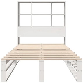 Letto libreria senza materasso bianco 90x200 cm legno massello