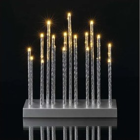 Candeliere natalizio LED 19xLED/3xAA grigio