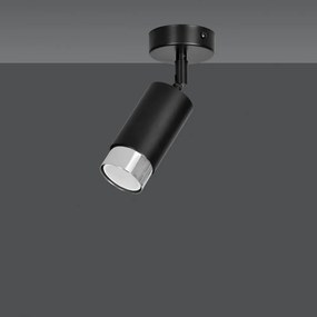 Lampada da soffitto e parete in Acciaio HIRO GU10 Colore del corpo Nero e Cromo