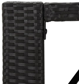 Tavolo bar con piano in vetro nero 105x80x110 cm polyrattan