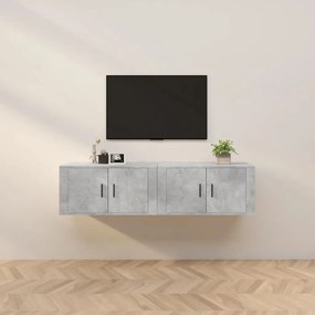 Mobili porta tv a parete 2 pz grigio cemento 80x34,5x40 cm