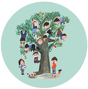 KEK Amsterdam Carta da parati panoramica Apple Tree Circle - Multicolor - Durchmesser 1,9m