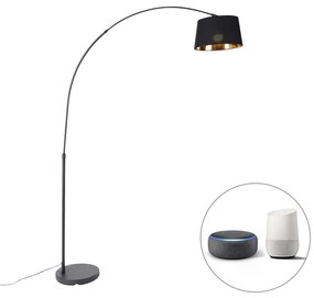 Lampada ad arco intelligente nera con oro incl. Wifi A60 - Arc Basic