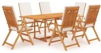 Set da Pranzo da Giardino 7 pz con Cuscini Legno di Teak 3059569