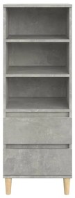 Credenza grigio cemento 40x36x110 cm in legno multistrato