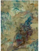 Coordonne Carta da parati Dunhuang - Blue Spirulina