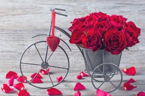 Stampa su tela – Bicicletta piena di rose