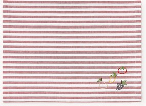 Tovagliette a righe con motivi ricamati Melony 2 pz