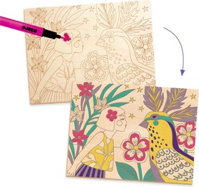 Gioco d'arte - disegno su legno - Ragazze dolci