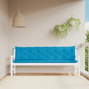 Cuscini Per Panca 2 Pz Azzurri 200x50x7 Cm İn Tessuto Oxford /