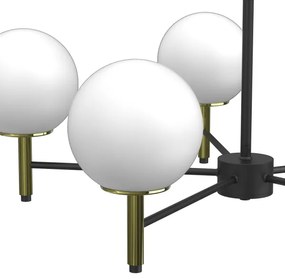 Lampadario a sospensione con supporto rigido AWINION 6xE27/15W/230V bianco/oro/nero