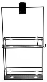 Mensola da bagno in acciaio nero sospesa Cubiko - Umbra